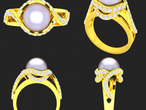 collection of 20 ladies pearl rings - 1 Modello di stampa 3D