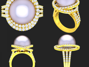 collection of 20 ladies pearl rings - 1 Modello di stampa 3D