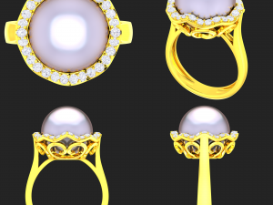 collection of 20 ladies pearl rings - 1 Modello di stampa 3D