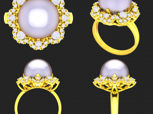 collection of 20 ladies pearl rings - 1 Modello di stampa 3D