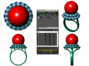 collection of 20 ladies pearl rings - 2 3D Print Model