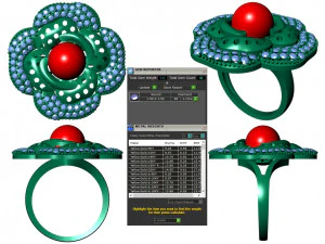 collection of 20 ladies pearl rings - 2 3D Print Model