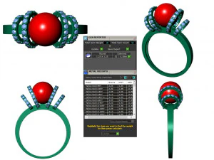 collection of 20 ladies pearl rings - 2 3D Print Model