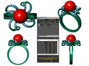 collection of 20 ladies pearl rings - 2 3D Print Model