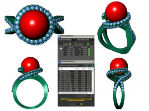 collection of 20 ladies pearl rings - 2 3D Print Model