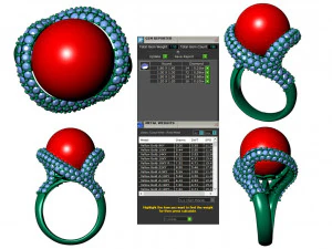 collection of 20 ladies pearl rings - 2 3D Print Model