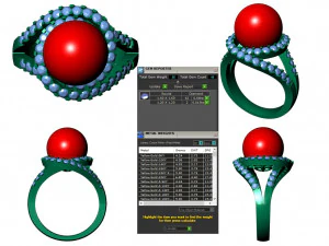collection of 20 ladies pearl rings - 2 3D Print Model