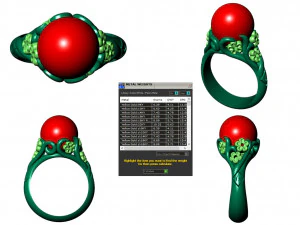 collection of 20 ladies pearl rings - 2 3D Print Model