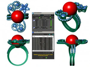 collection of 20 ladies pearl rings - 2 3D Print Model