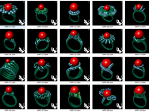 collection of 20 ladies pearl rings - 2 3D-printmodel