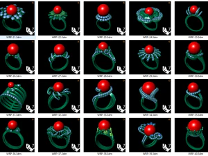 collection of 20 ladies pearl rings - 2 3D Print Model