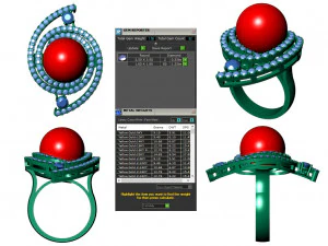 collection of 20 ladies pearl rings - 3 3D Print Model