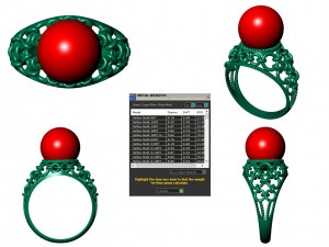 collection of 20 ladies pearl rings - 3 3D Druckmodell