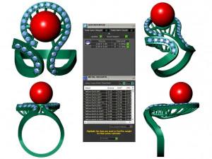 collection of 20 ladies pearl rings - 3 3D Print Model