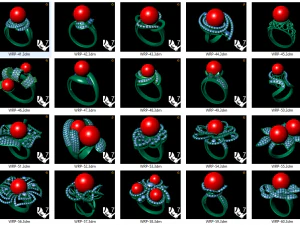 collection of 20 ladies pearl rings - 3 3D Print Model