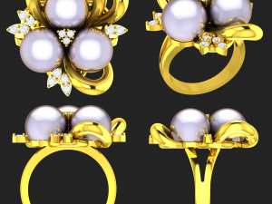 collection of 20 ladies pearl rings - 4 3D 打印模型