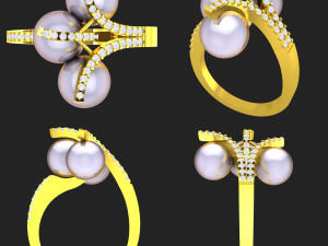 collection of 20 ladies pearl rings - 4 3D 打印模型