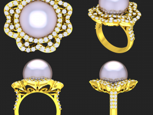 collection of 20 ladies pearl rings - 4 3D 打印模型