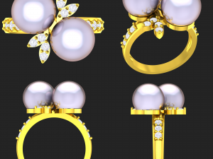 collection of 20 ladies pearl rings - 4 3D 打印模型