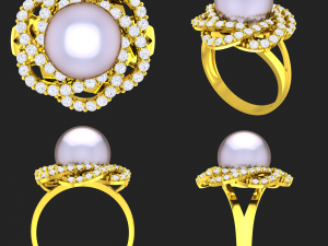 collection of 20 ladies pearl rings - 4 3D 打印模型