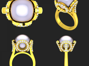 collection of 20 ladies pearl rings - 4 3D 打印模型