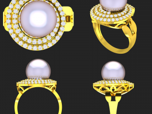 collection of 20 ladies pearl rings - 4 3D 打印模型