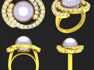 collection of 20 ladies pearl rings - 4 3D 打印模型