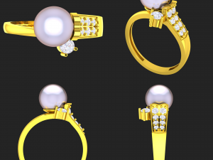 collection of 20 ladies pearl rings - 4 3D 打印模型
