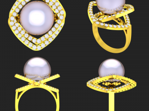 collection of 20 ladies pearl rings - 4 3D 打印模型