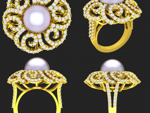 collection of 20 ladies pearl rings - 4 3D 打印模型