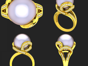 collection of 20 ladies pearl rings - 4 3D 打印模型