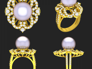 collection of 20 ladies pearl rings - 4 3D 打印模型