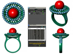 collection of 20 ladies pearl rings - 4 3D Print Model