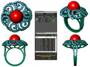 collection of 20 ladies pearl rings - 4 3D Print Model