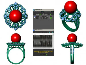 collection of 20 ladies pearl rings - 4 3D Print Model