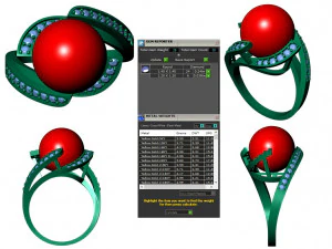 collection of 20 ladies pearl rings - 4 3D Print Model
