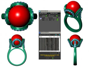 collection of 20 ladies pearl rings - 4 3D Print Model