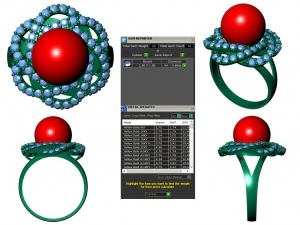 collection of 20 ladies pearl rings - 4 3D Print Model
