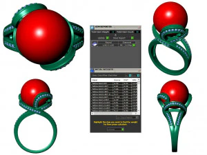 collection of 20 ladies pearl rings - 4 3D Print Model