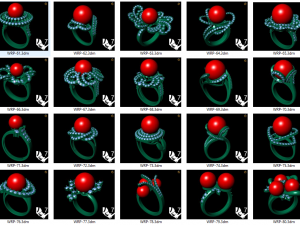 collection of 20 ladies pearl rings - 4 3D-printmodel