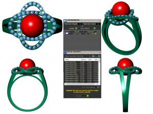 collection of 20 ladies pearl rings - 5 3D Print Model
