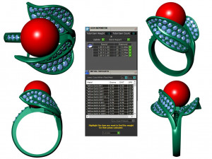 collection of 20 ladies pearl rings - 5 3D Print Model