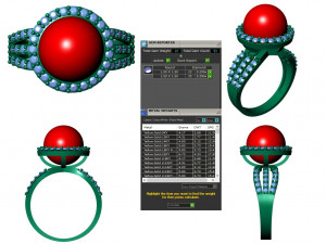 collection of 20 ladies pearl rings - 5 3D Print Model