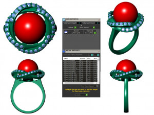 collection of 20 ladies pearl rings - 5 3D Print Model