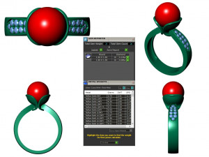 collection of 20 ladies pearl rings - 5 3D Print Model