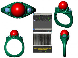 collection of 20 ladies pearl rings - 5 3D Print Model