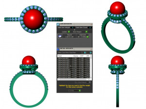 collection of 20 ladies pearl rings - 5 3D Print Model
