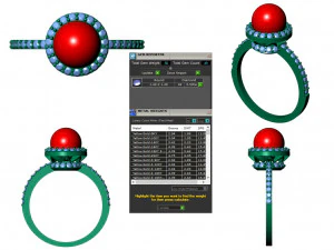 collection of 20 ladies pearl rings - 5 3D Print Model