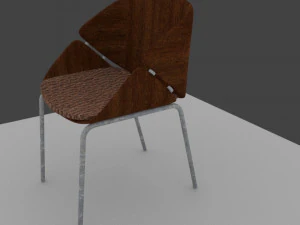 стул лоуполи 3D Модель