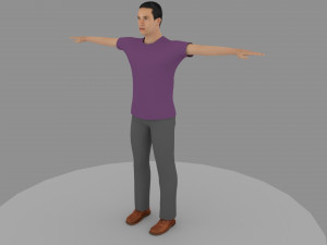 character lowpoly with facial rig fbx mb ma fles 3Dモデル